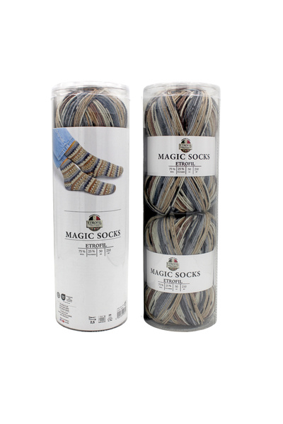 Etrofil Magic Socks Kit Knitting Yarn 2-Pack Desert 75% Wool 25% Polyamide (S...
