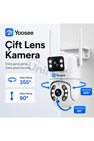 uninet 6mp Çift Lensli Wifi Döner Başlıklı Ptz Güvenlik Kamerası – Insan Taki...