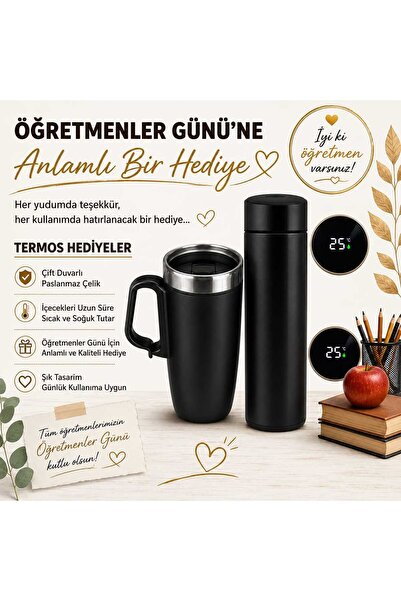 Matbaagram Öğretmenler günü isme özel lazer baskılı termos