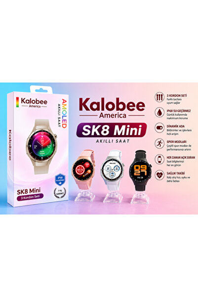 KALOBEE Watch Sk8 MİNİ Kordon Hediyeli 42mm Akıllı Saat Iphone Ve Android Tüm Telefonlara Uyumlu