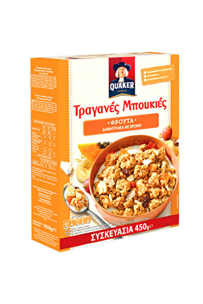 Quaker ΤΡΑΓΑΝΕΣ ΜΠΟΥΚΙΕΣ 450gr. - (ΦΡΟΥΤΑ)