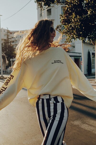 Pull & Bear Güneş baskılı oversize tişört
