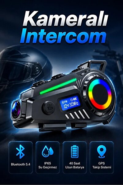 Rabbit Tech K19 Bluetooh 5.4 Kameralı Motosiklet Kask Kulaklık Intercom RGB I...