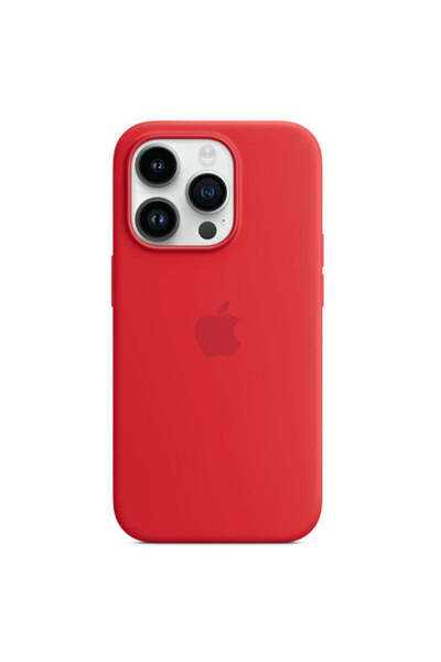 OEM Husă compatibilă cu iPhone 14 Pro, MagSafe/Magnetică, din silicon - roșie
