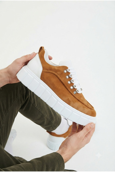 Zerenyus Zrk-X10 High Quality Thick Sole Tan Suede Daily Men's Casual Shoes