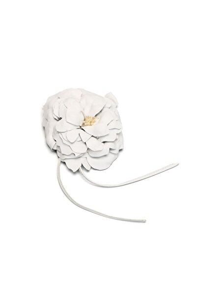 Urban Vanilla Accesoriu floare trandafir alb, din piele