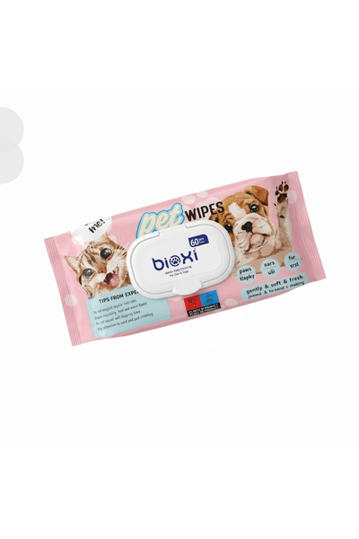 Bioxi Pet Wipes (Günlük Temizlik Islak Mendil) Kapaklı - 60'lı Paket