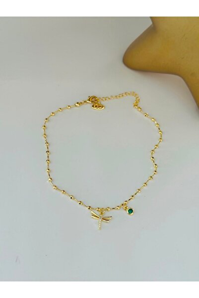 BYYEŞO Dragonfly Detail Steel Anklet