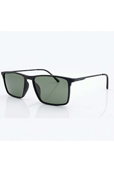 Fumes Edge Polarized Square Sunglasses for Men & Women, Matte Black Frame wit...