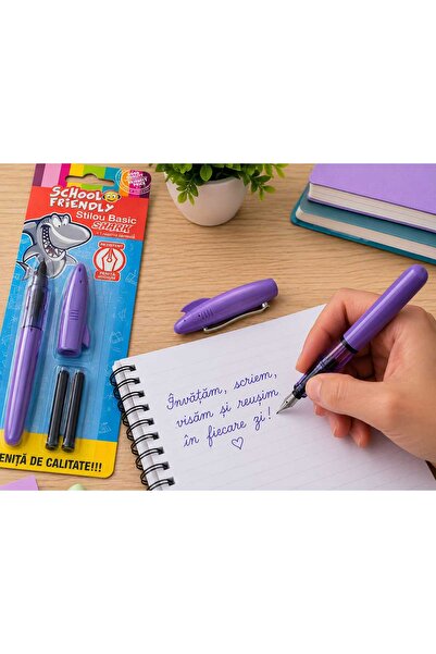 Generic Brand Stilou Basic Shark – Set cu 2 Rezerve de Cerneală