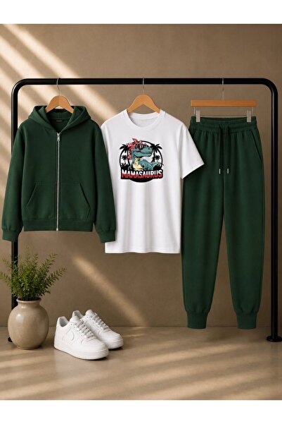 armicem Armikids 3-Piece Unisex Set Printed Hooded Jacket and Long-Short Slee...