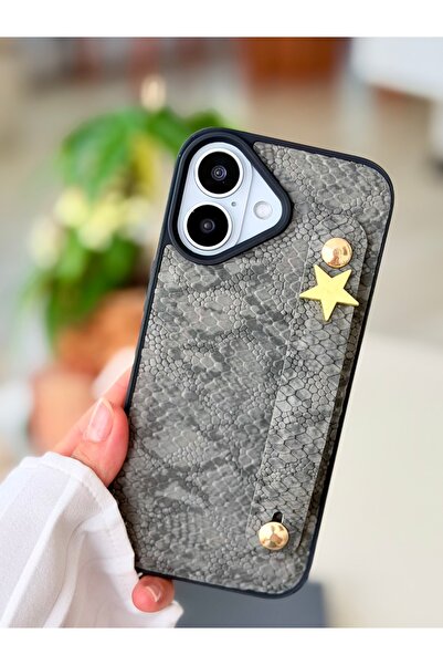 Go Aksesuar Iphone 17 Uyumlu Tutacaklı Yıldız Tasarımlı Deri Görünümlü Esnek ...