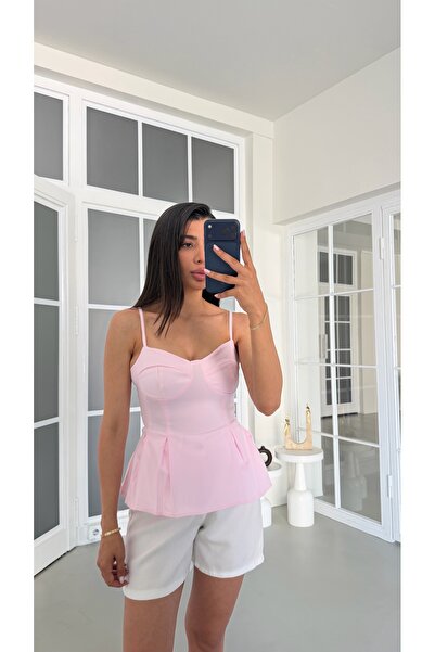 GAUS CO Pembe Ayarlanabilir Askılı Likralı Korse GAUS-01719