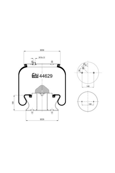 FEBI BILSTEIN Perna de Aer Fata (diametru: 220/228mm) Scania 4 Bus F K I N Bu...