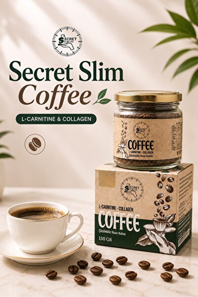 Secret Slim Coffee L-Carnitine ve Kolajen İçeren Çözünebilir Hazır Kahve 150 ...