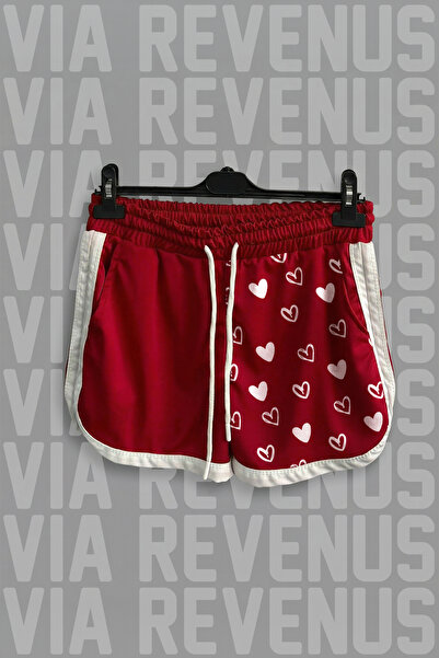 Vordevia Women's Sports Running and Fitness Shorts with Heart Print on the Le...