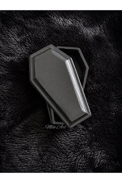 Milo Art Handmade Coffin Box Concrete Coffin Box Gothic Jewelry Box Polished 12 cm