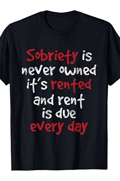 4Car Men's Sober Recovery T-Shirt- 100%, AA Support, Black, White Inspiration...