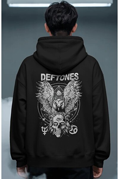 SEVBANO Hanorac premium supradimensionat unisex cu imprimeu pe spate Deftones...