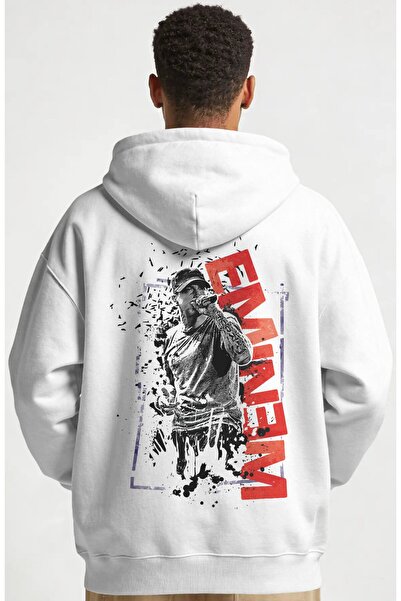 SEVBANO Eminem Rapper Singer Back Printed Unisex Oversize Combed Cotton Hoodie