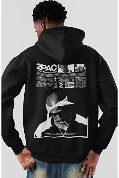 SEVBANO 2Pac Rapper Singer Tupac Back Printed Unisex Oversize Combed Cotton H...
