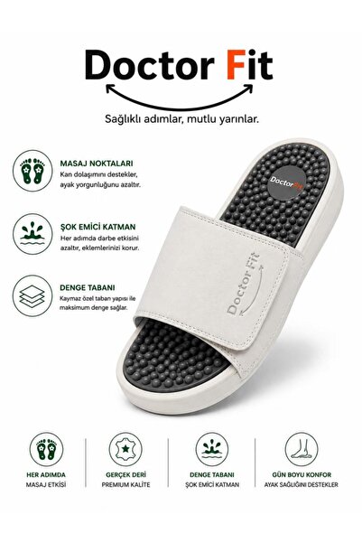 Doctor Fit Refleksoloji Rahatlatıcı,Akapunktur Masaj Terliği Beyaz Terliği 38...