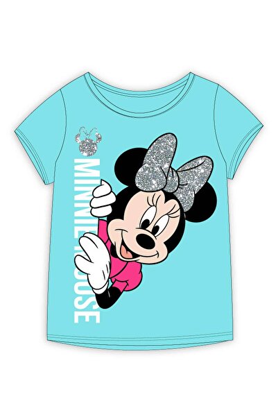 Disney Minnie Tricou turcoaz 4-9 ani cu fundiță cu glitter și tricot fin 100%...