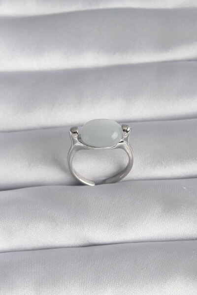 Mega Bazaar Brass Silver Color Pearlescent Women's Ring