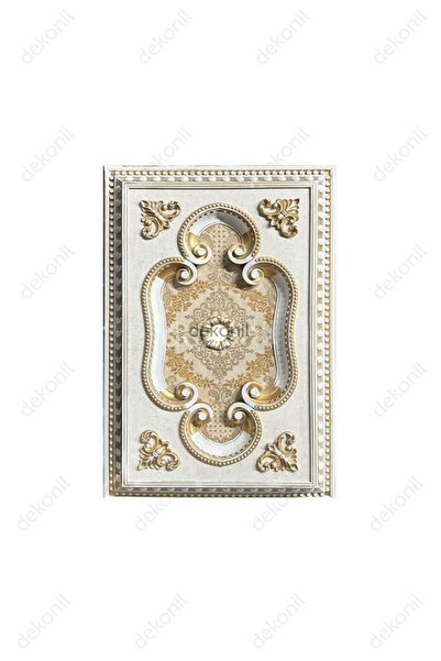 Dekonil 60x90 cm Dikdörtgen Saray Tavan - Tavan Avize Göbeği - Patina (Krem)