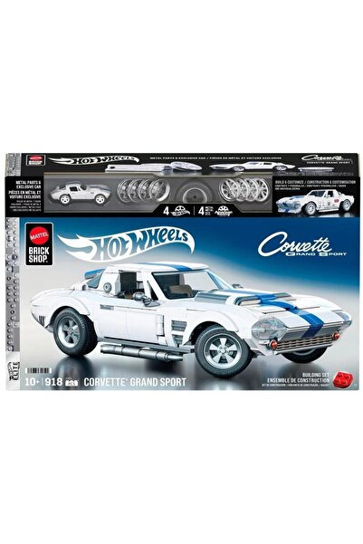 Brick Shop Set de constructie si masina metalica, Brick Shop, Hot Wheels, Cor...