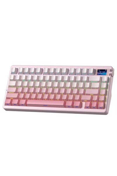 Aula Nova75 Mekanik RGB Klavye TKL Strawberry Mint Switch Tri Mode Kablosuz M...