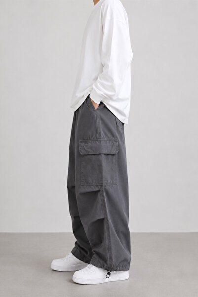 GRİİ WEAR Unisex Oversize Wide Leg Multi-Pocket Cargo Pants