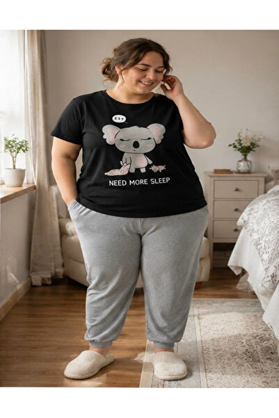 3S MODA Women's Plus Size Basic Kuala Digital Printed T-Shirt