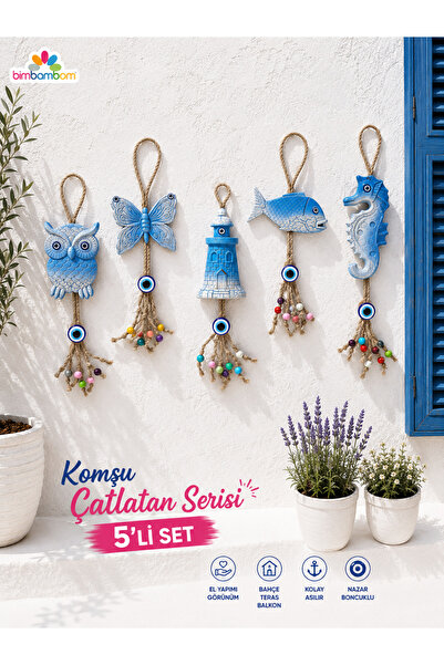 bimbambom Komşu Çatlatan Marin 5Li set,Kelebek,Baykuş,Balık,Deniz feneri,deni...