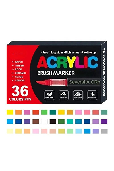 Choice 36 Colors 12-120 Colors Acrylic Paint Pens Markers Brush Tip Paint Mar...