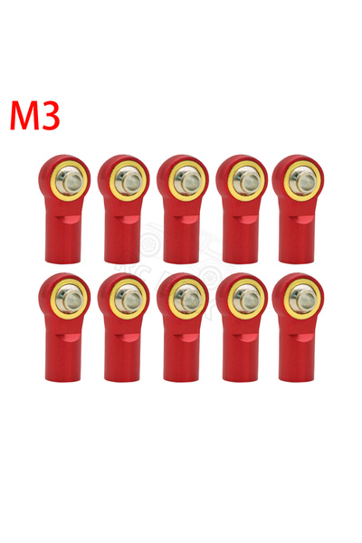 Choice25 M3 Red 10PCS Metal M3 M4 Link Tie Rod End Ball Shock Absorber Ball f...