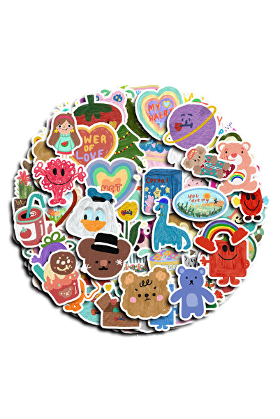 Choice 100PCS Korean Cute Original Oil Paintings Ins Style Graffiti Stickers ...