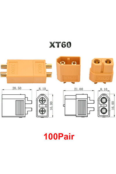 Choice1 موصلات XT60 عالية الجودة (100 زوج) - قوابس ذكر وأنثى XT60 وXT30 وXT90...