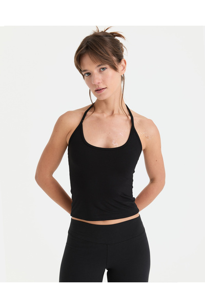 Ayma Active Black Halter Neck Tank Top