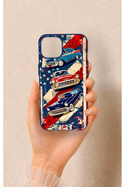 Vip Case iPhone 13 Uyumlu Amerikan Chevrolet Desenli Silikon Kılıf
