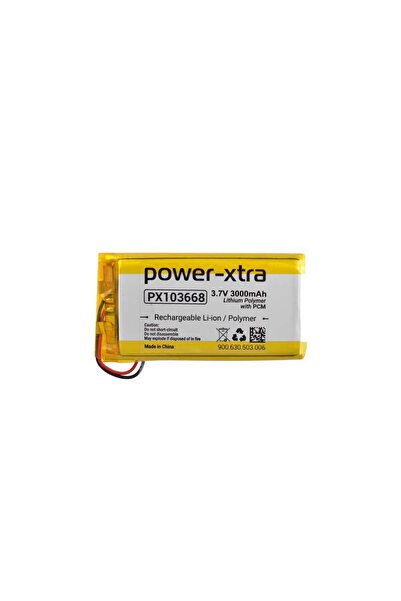 POWER-XTRA PX103668 - 3.7V 3000 mAh Li-Polymer Pil - Devreli - 3.0A