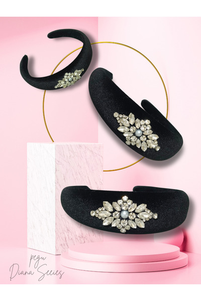 pegu baby collection ΣΕΙΡΑ DİANA ΜΕ ΠΕΤΡΕΣ ΛΟΥΞ ΚΑΙ ΜΑΥΡΟ ΒΕΛΟΥΔΙΝΟ ΣΤΕΦΑΝΙ