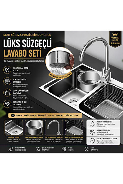 Eco Lounge Kuğu Tasarımlı Paslanmaz Lavabo Drenaj Sepeti