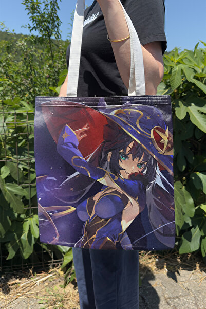 ZipZap Mona Genshin Impact V2 Double-Sided Canvas Print Tote Bag Anime Bag