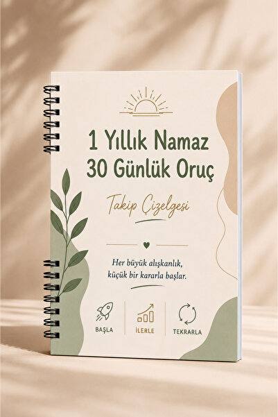 beticraft 1 yıllık namaz ve 30 günlük oruç takip çizelgesi, alışkanlık defter...