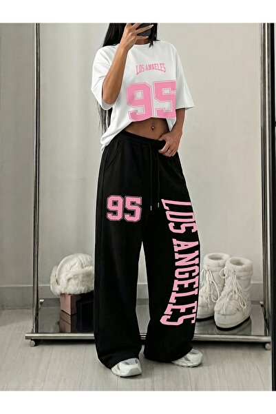 macklin Women's Los Angeles 95 Printed Oversized T-Shirt and Baggy Sweatpants...