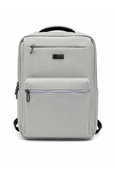 MAC CENTER JOCBAGS حقيبة ظهر مدرسية وعملية بتصميم بسيط لون رمادي