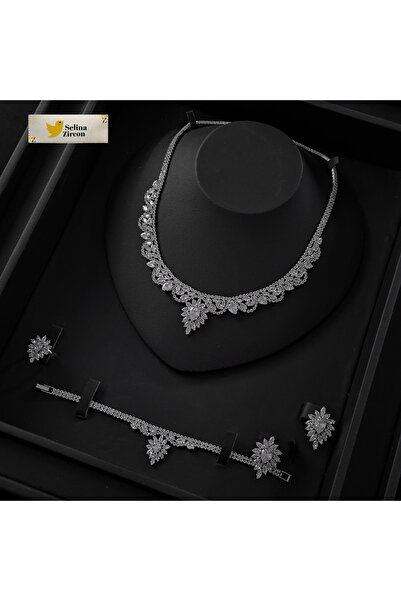 jewelrystore Diamond-Like Zircon Accessories Set with Packaging