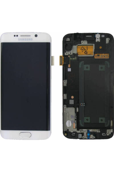 Samsung Οθόνη με μηχανισμό αφής και πλαίσιο για Galaxy S6 Edge (Λευκό)