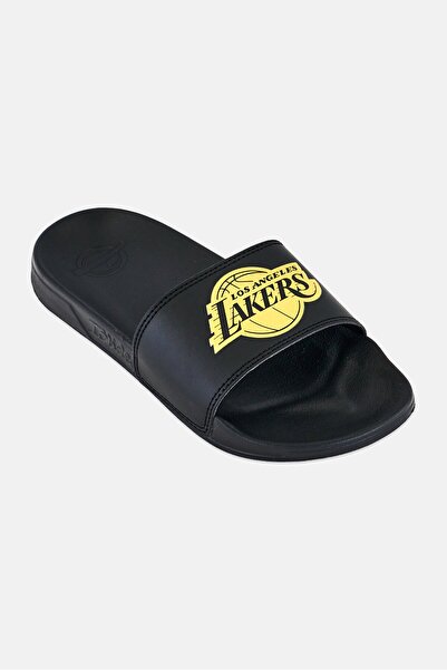 iSlide Kids Boy Los Angeles Lakers Gold Slip On Slides, Black